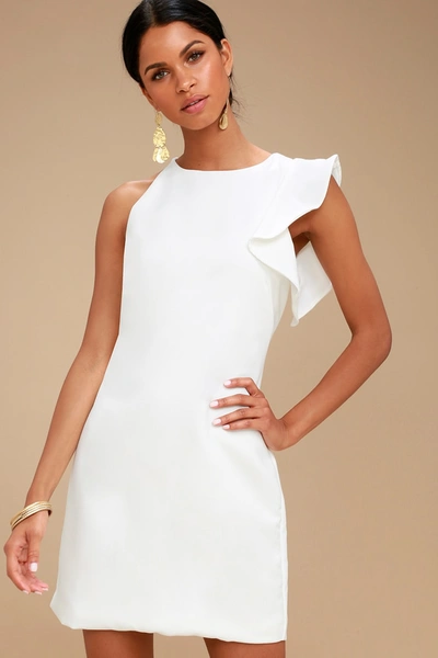 Lulus Dinah White One-shoulder Dress