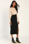 Lulus Cutest Combo Beige And Black Color Block Cutout Sweater Dress In Beige And Black