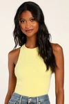 FREE PEOPLE HAYLEY BRIGHT YELLOW RACERBACK BRAMI TANK TOP