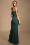 Lulus Captivated Emerald Green Cowl Neck Maxi Dress In Emerald Green
