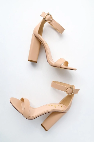 Lulus Kamali Light Nude Ankle Strap Heels In Beige