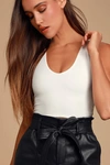 LULUS BASICS FEEL LIKE DANCING WHITE CROP TOP