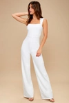 Lulus Enticing Endeavors White Jumpsuit In White
