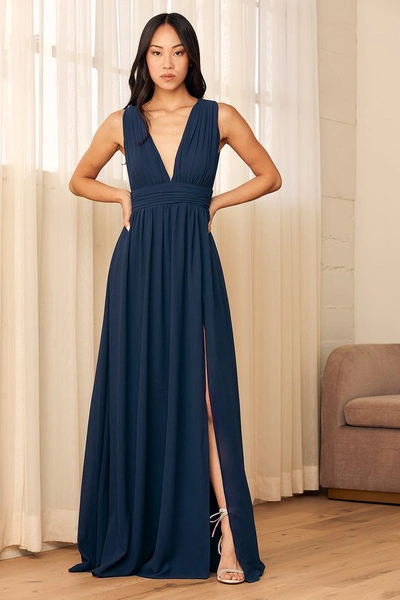 Lulus Heavenly Hues Navy Blue Maxi Dress