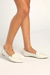 LULUS EMMY IVORY POINTED LOAFERS
