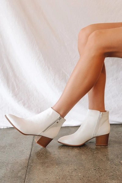 Lulus Illusion White Pointed Ankle Booties