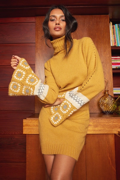 Mustard yellow turtleneck womens deals