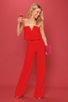 Lulus Power Of Love Red Strapless Jumpsuit In Red