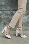 Lulus Laura Off White Ankle Strap Heels In White