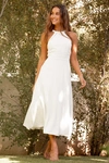 Lulus Summer Dream White Tie-back Halter Midi Dress In White