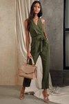 Lulus In The City Olive Green Surplice Sleeveless Jumpsuit In Olive Green