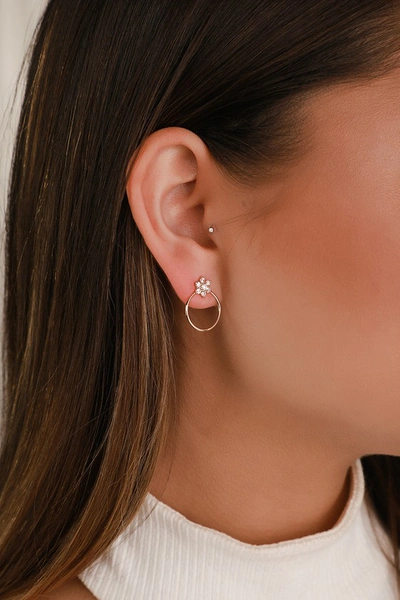 Lulus Perfection And Beauty Gold Rhinestone Hoop Earrings