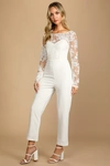 Lulus Write Your Own Romance White Embroidered Long Sleeve Jumpsuit In White