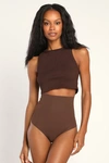 COMMANDO CLASSIC CONTROL MOCHA SHAPEWEAR THONG