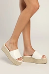 Lulus O'ahu 2 White Espadrille Platforms In White