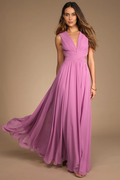 Lulus Vivid Imagination Lilac Cutout Maxi Dress