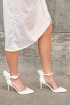 Lulus Lizaa White Bow Ankle Strap Pumps In White