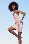 O'neill Marlo Beige Multi Print Wrap Dress In Beige
