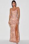 Lulus Blissful Blossoms Blush Pink Sequin Backless Maxi Dress | ModeSens