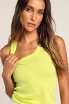 FREE PEOPLE U-NECK LIME GREEN RIBBED TANK TOP