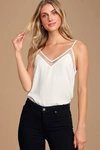 Lulus Sweet Fling White Mesh Tank Top In White