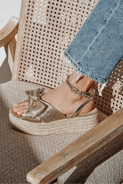 Lulus Rayanna Rose Gold Espadrille Platform Sandal Heels