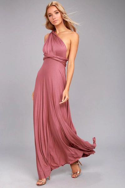 Lulus Tricks Of The Trade Rusty Rose Maxi Dress In Pink