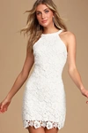 Lulus Love Poem Ivory Lace Mini Dress In Ivory