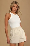 Lulus Daily Direction Off White Ribbed Tank Top In White