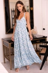 Lulus My Love Story White Floral Print Tie-back Maxi Dress In White