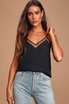 Lulus Sweet Fling Black Mesh Tank Top In Black