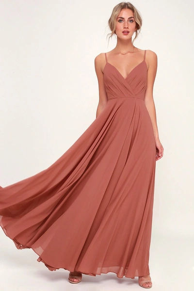 Lulus All About Love Rusty Rose Maxi Dress In Pink