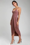 LULUS REINETTE MAUVE PURPLE MIDI DRESS