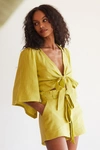 Lulus Friendship Lime Green Paperbag Waist Shorts In Green