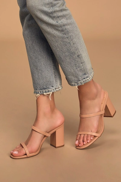 Lulus Ariellie Light Nude High Heel Sandal Heels In Beige