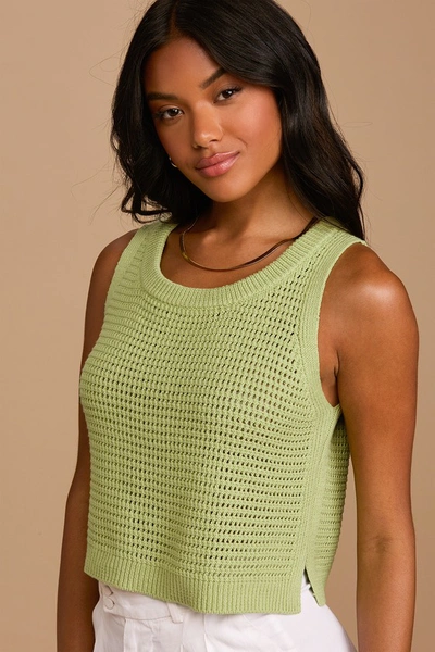 Lulus Get The Look Lime Green Loose Knit Sweater Tank Top