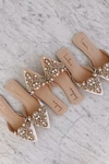 Lulus Flora Beige Suede Pearl Embroidered Pointed-toe Flats In Beige