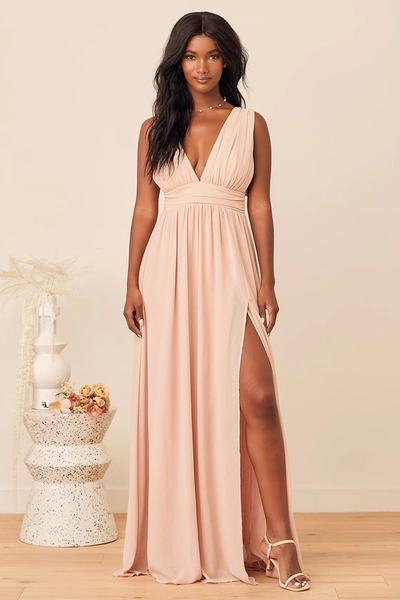 Lulus Heavenly Hues Blush Maxi Dress In Pink