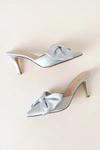 Lulus Lyle Light Blue Satin Pointed-toe Mules In Light Blue