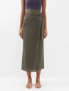 Eres Peplum 2 Wrap Sarong In Olive Noir