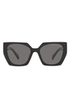 Prada 54mm Polarized Irregular Sunglasses In Black