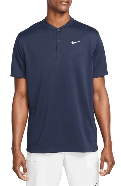 Nike Men's Court Dri-fit Tennis Blade Polo In Blue