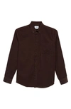 Nn07 Arne 5723 Cotton Corduroy Button-down Shirt In Dark Wine