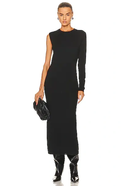 Totême Knitted Merino Wrap Dress In 200 Black