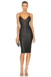 Retroféte Aiden Coated Denim Body-con Dress In Coated Black