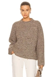 Totême Country Melange Knit Crewneck Sweater In Beige Melange