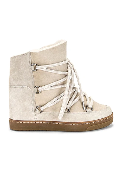 Isabel Marant Nowles Shearling-lined Suede Snow Boots In Neutrals