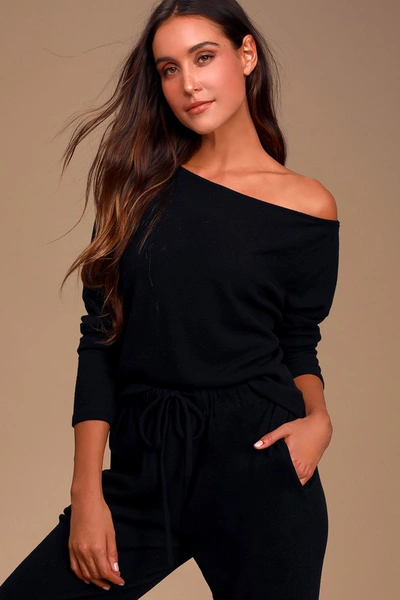 Lulus Dressed To Chill Black Ribbed Long Sleeve Sweater Top