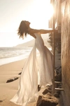 Lulus Remarkable Moment White Floral Embroidered Lace-up Maxi Dress In White