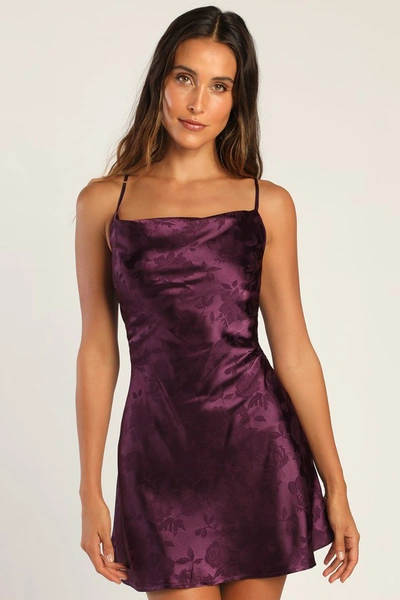 fitted lace wedding dress Satin Slip Dress Purple Size XS - $12 (52% Off Retail) main image 1